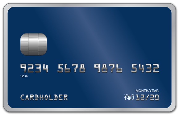 Blue unbranded credit card