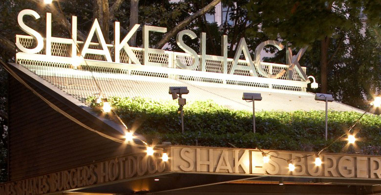Shake Shack restaurant at night