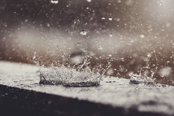 Rain drops splashing.