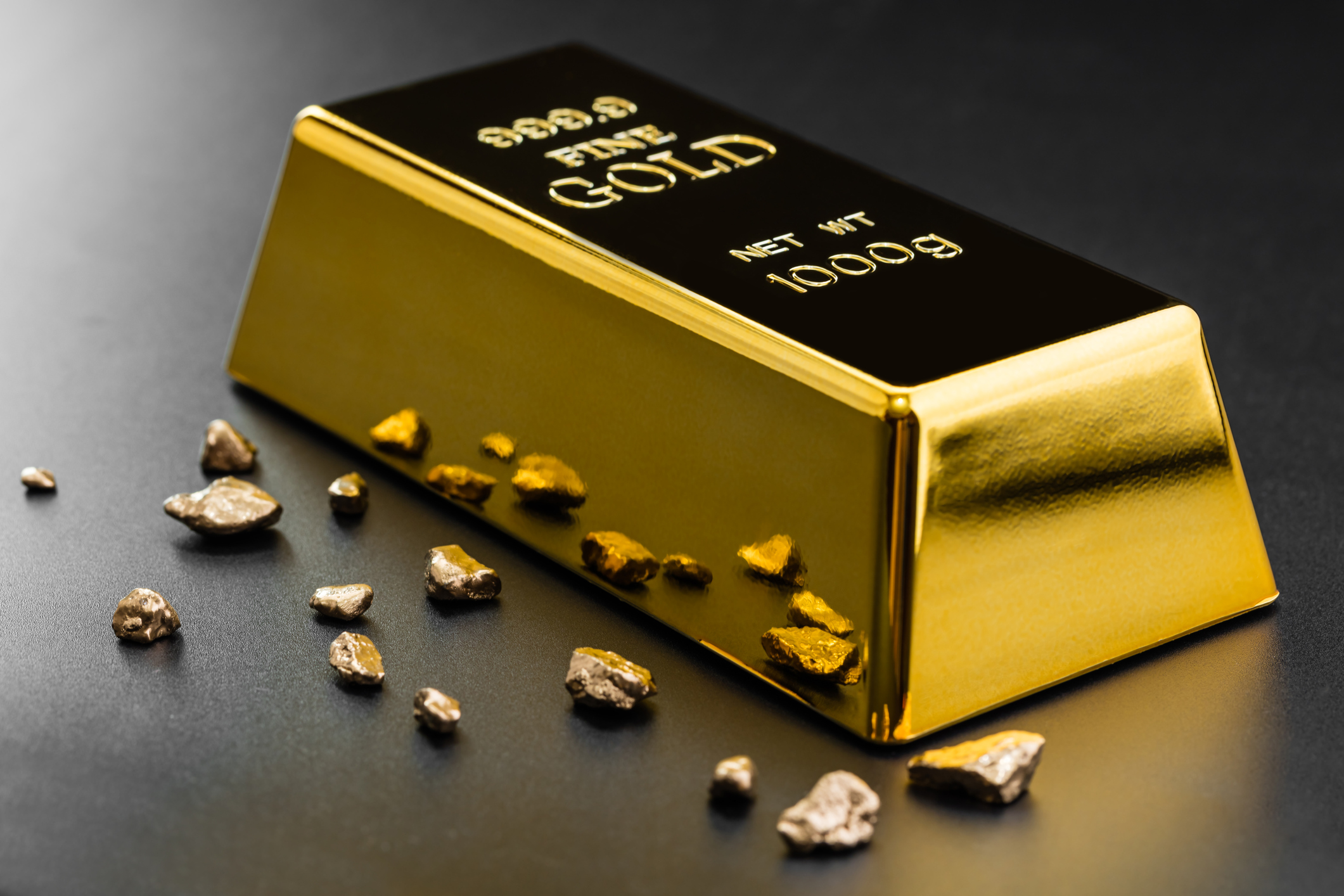 A gold bar on a dark background.