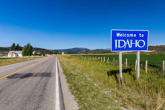 "Welcome to Idaho" sign