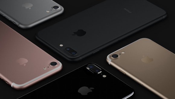 Multiple iPhones laying flat