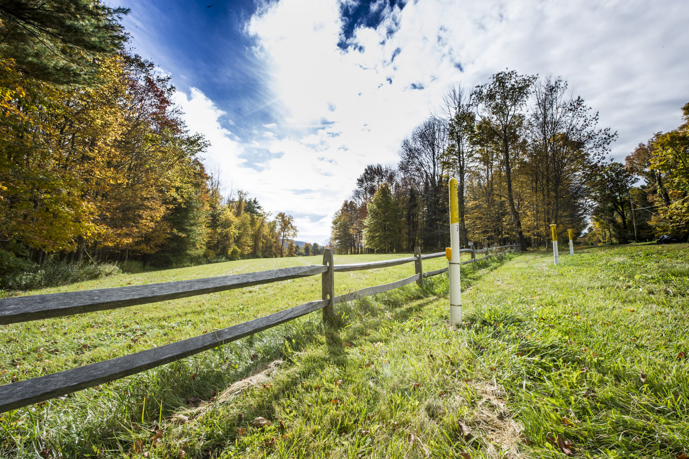A right of way for an underground natural gas pipeline.