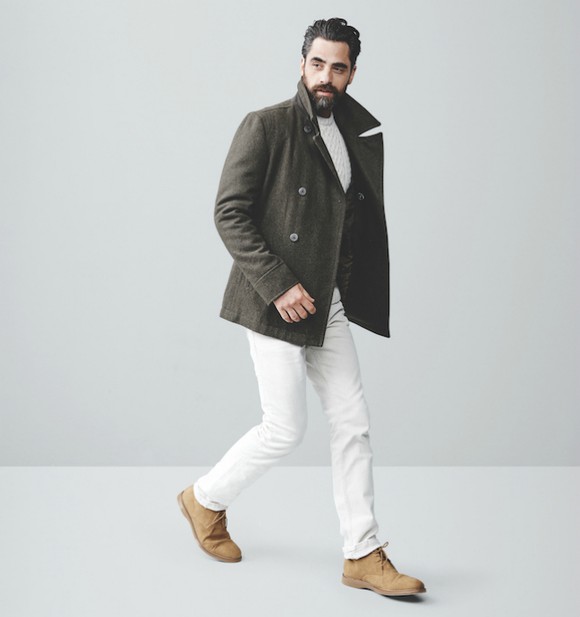 A man wears clothes from a Target line.