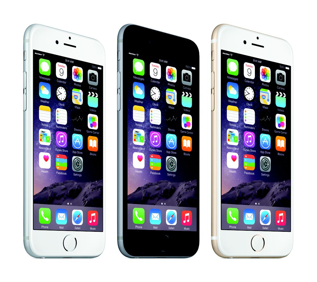 Three of Apple's iPhone 6 smartphones.