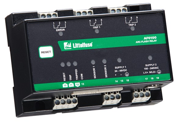 A Littelfuse protective relay for power distribution systems.