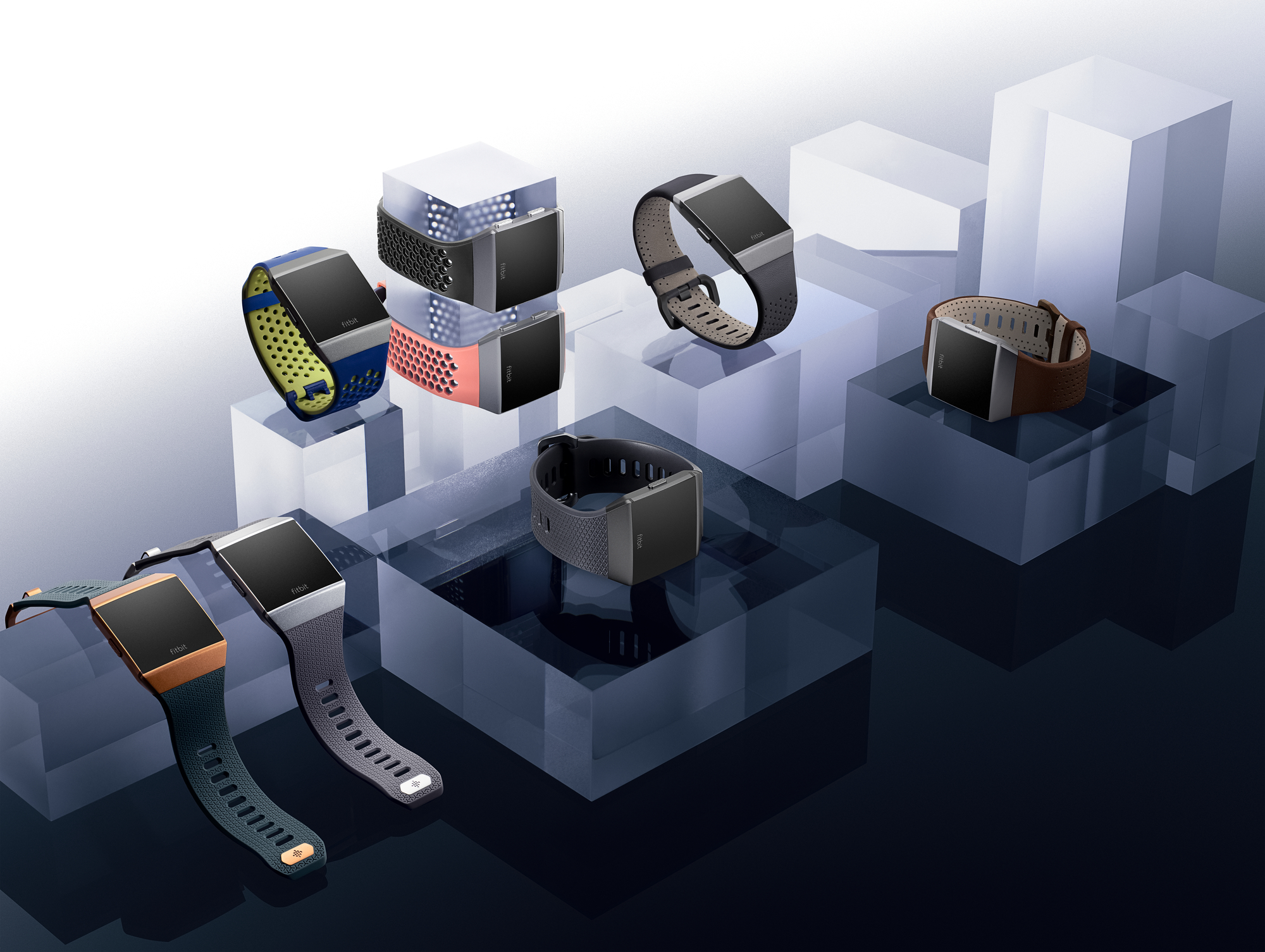 Numerous Ionic smartwatches on display