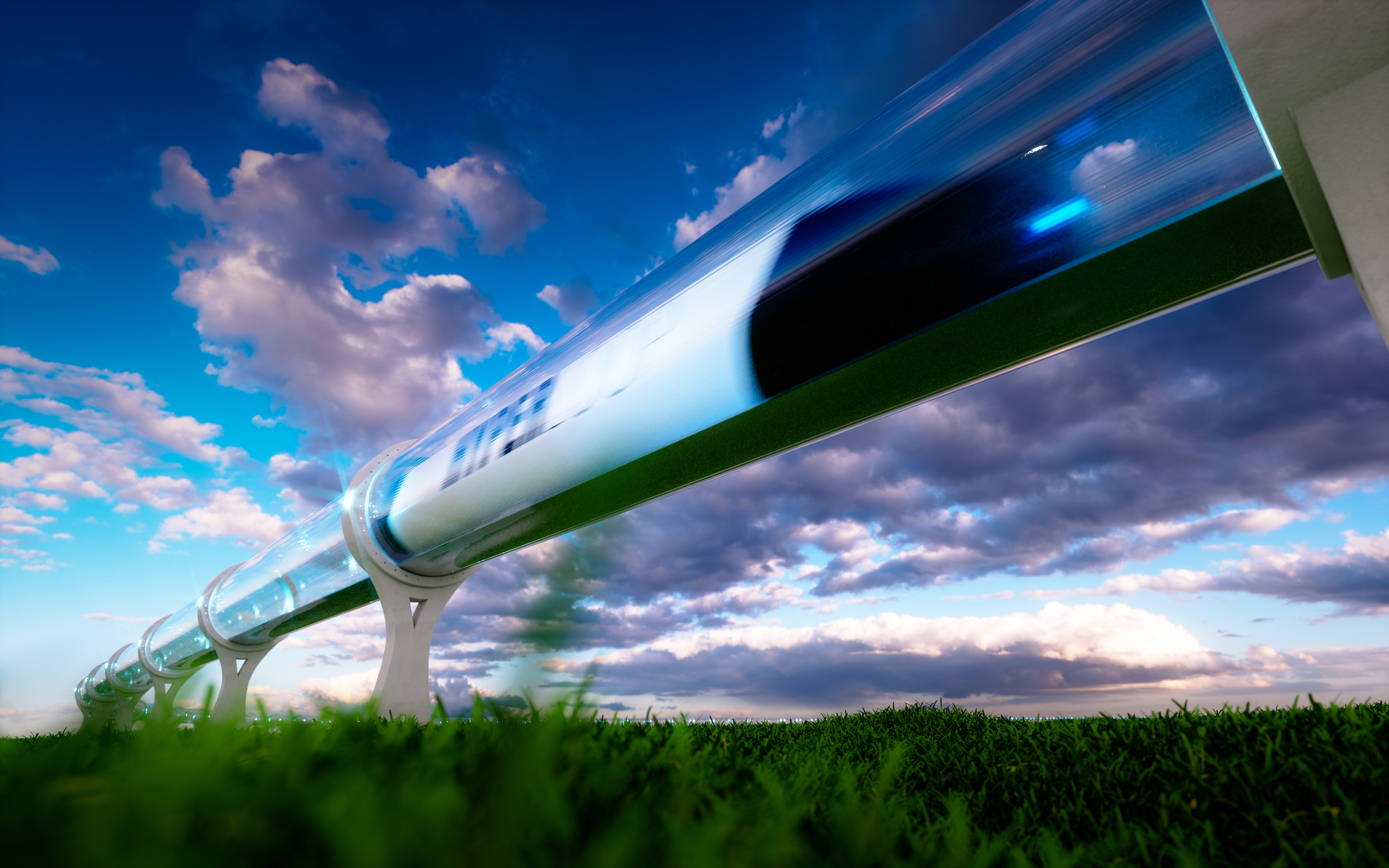 Concept image of a high-speed travel system in a tube