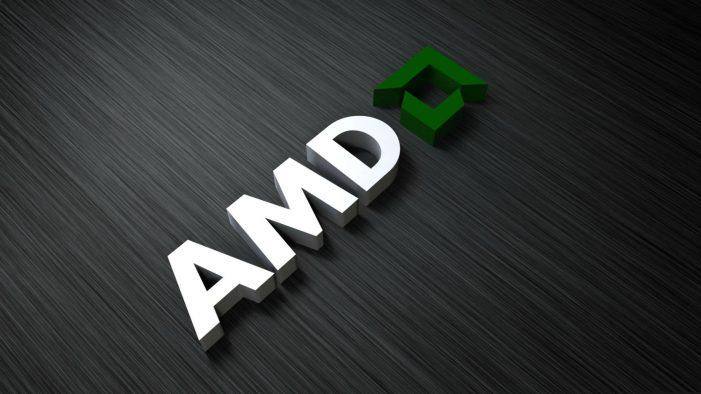 AMD logo on a gray background