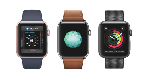 Three Apple Watches side by side