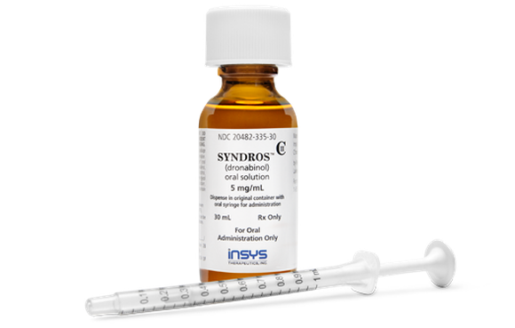 A bottle of Insys Therapeutics' Syndros.