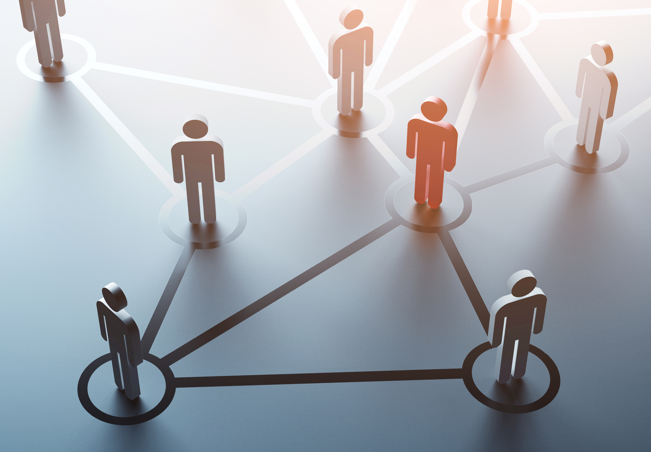 An illustration of a network using representations of people.