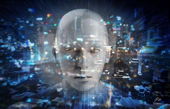 3D rendering of robot face