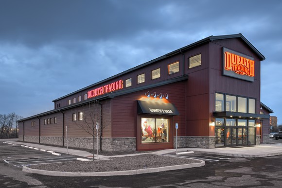 The front of a Duluth Trading store.