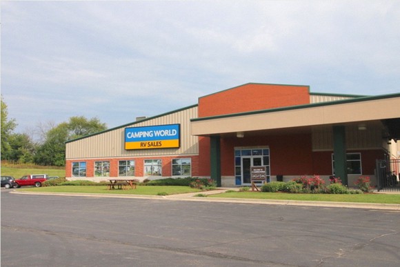 An outside view of a Camping World store.