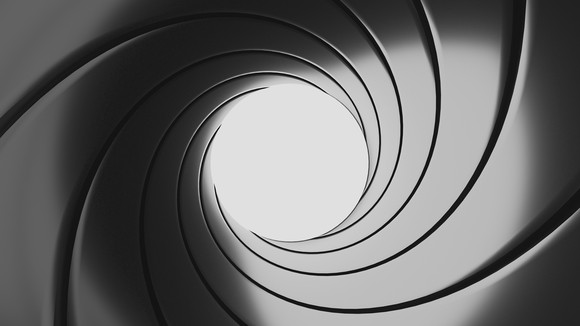 A view down a gun barrel - a classic James Bond 007 theme.