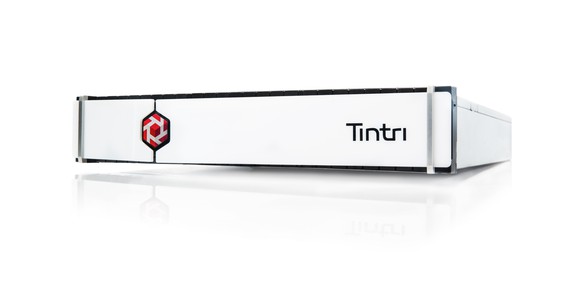 Tintri's T-5000 all-flash storage disk system on a white background.