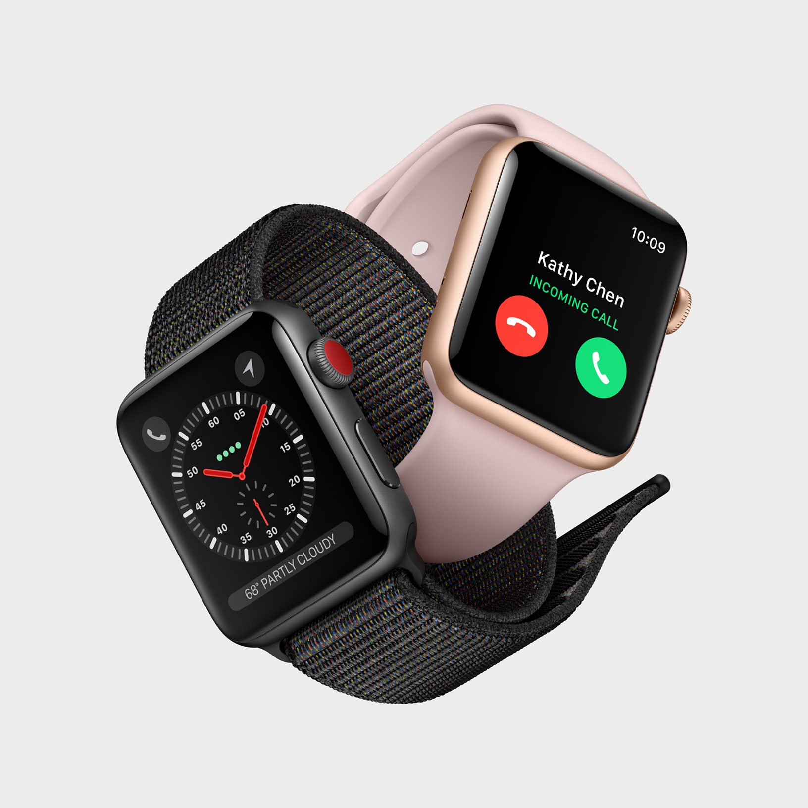 Two Apple Watches wrapped together.
