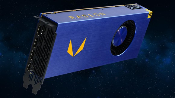 Side view of AMD's Frontier Edition graphics processor