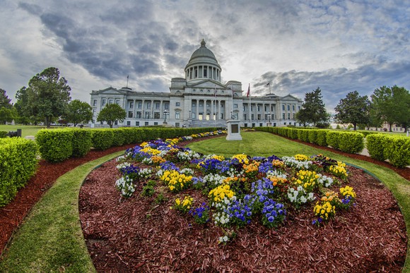 The Arkansas State Capital Building in downtown Little Rock, Arkansas.