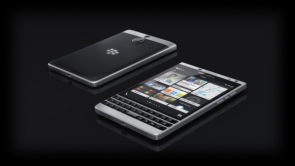 Black mobile device from BlackBerry.