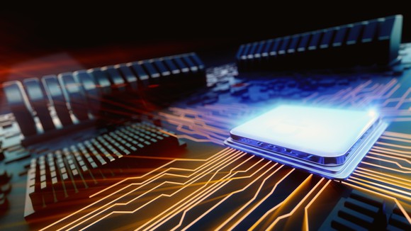 A graphical representation of a semiconductor.