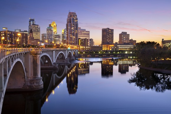 Minneapolis, Minnesota skyline.