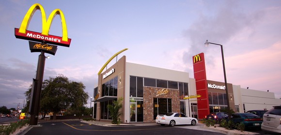 External view of a McDonald's restaurant.