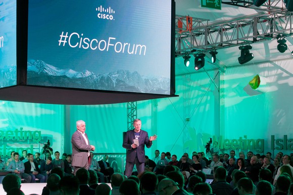 Cisco forum presentation by two executives.