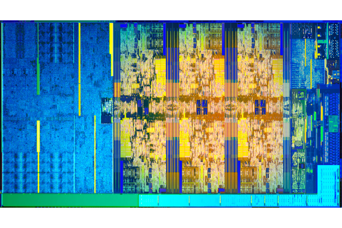An Intel Coffee Lake die shot.