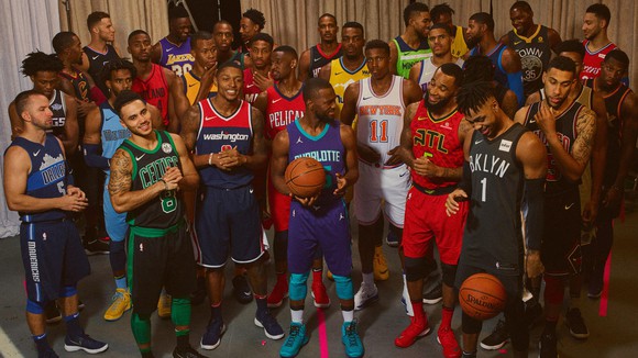 NBA players from each team show off the Statement edition of Nike's new jerseys.