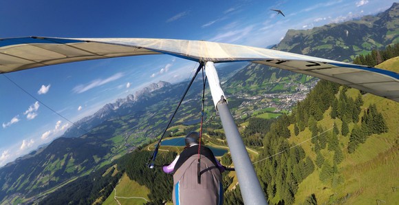 Person hang gliding