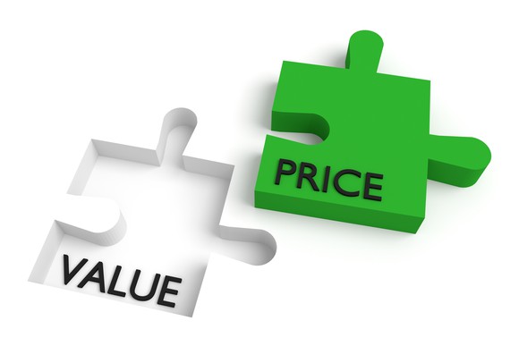 Jigsaw piece with price printed on it next to matching hole with value printed