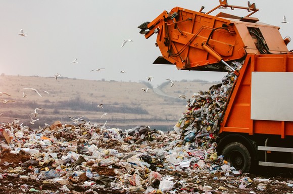 A desert landfill.