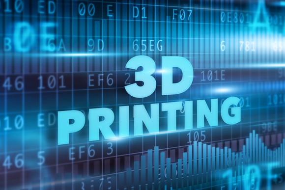 "3D printing" written on a graph background.