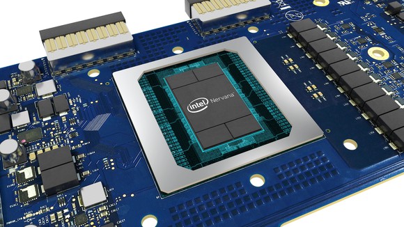 A computer processor with Intel Nerva labeled in the center.