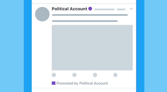 Image of a mock-up political account on Twitter.