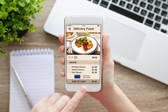 A smartphone screen showing a food delivery order
