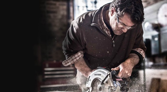 Man using Craftsman circular saw