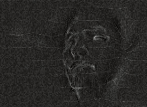 A silhouette of a human face on a black background.