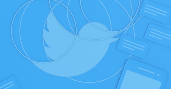 Twitter's blog share graphic with its signature bird across various devices.