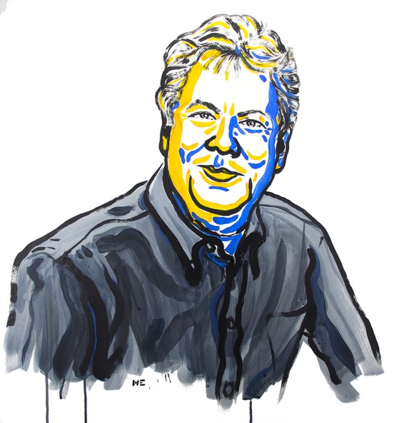 Richard Thaler drawn illustration for Nobel Prize.