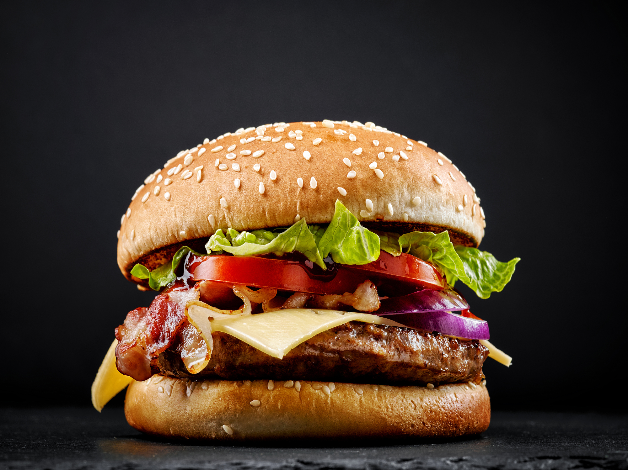 A bacon cheeseburger