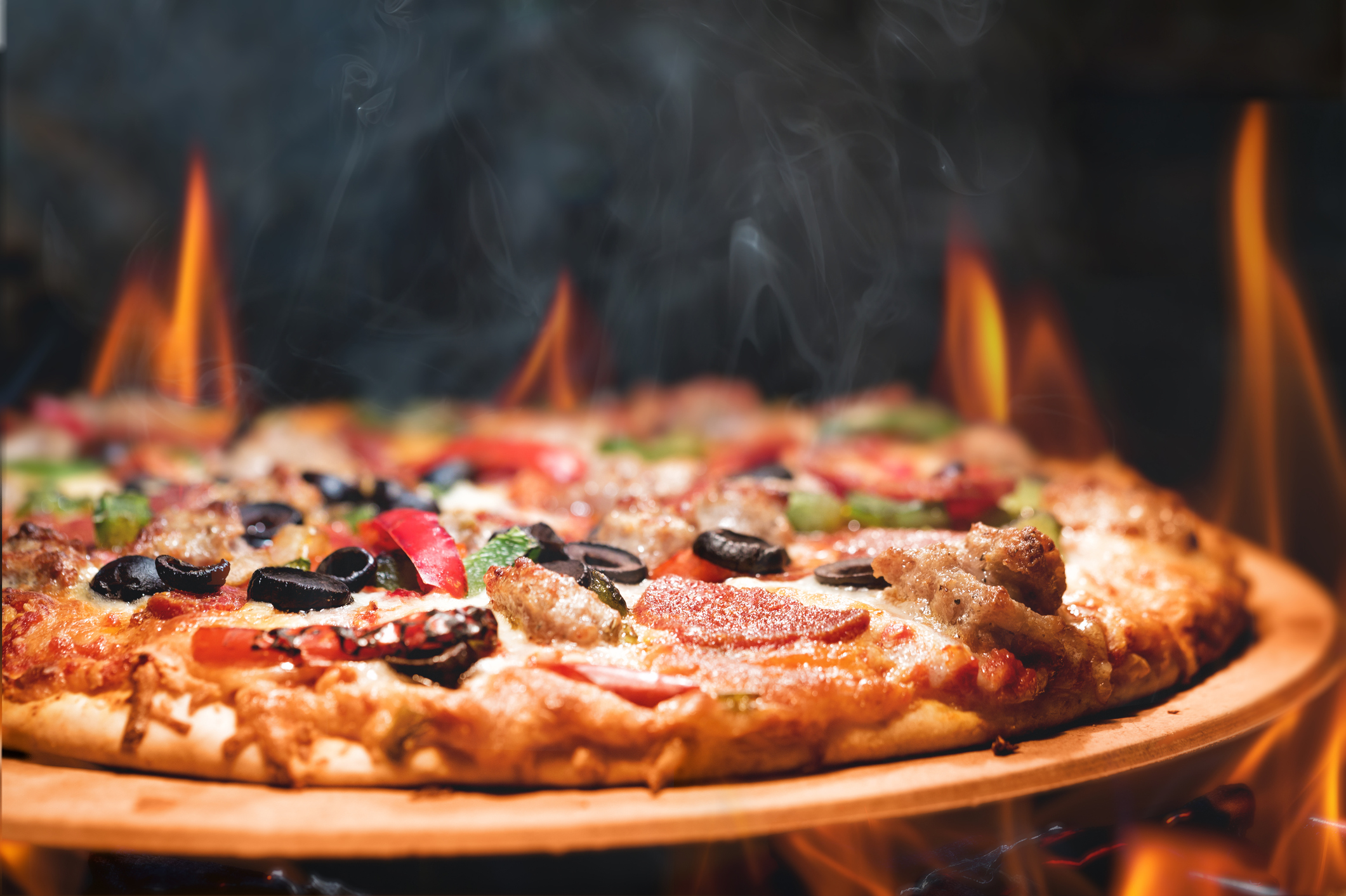 Woof fired grilled pizza