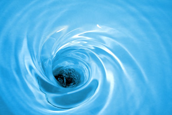 Water going down drain
