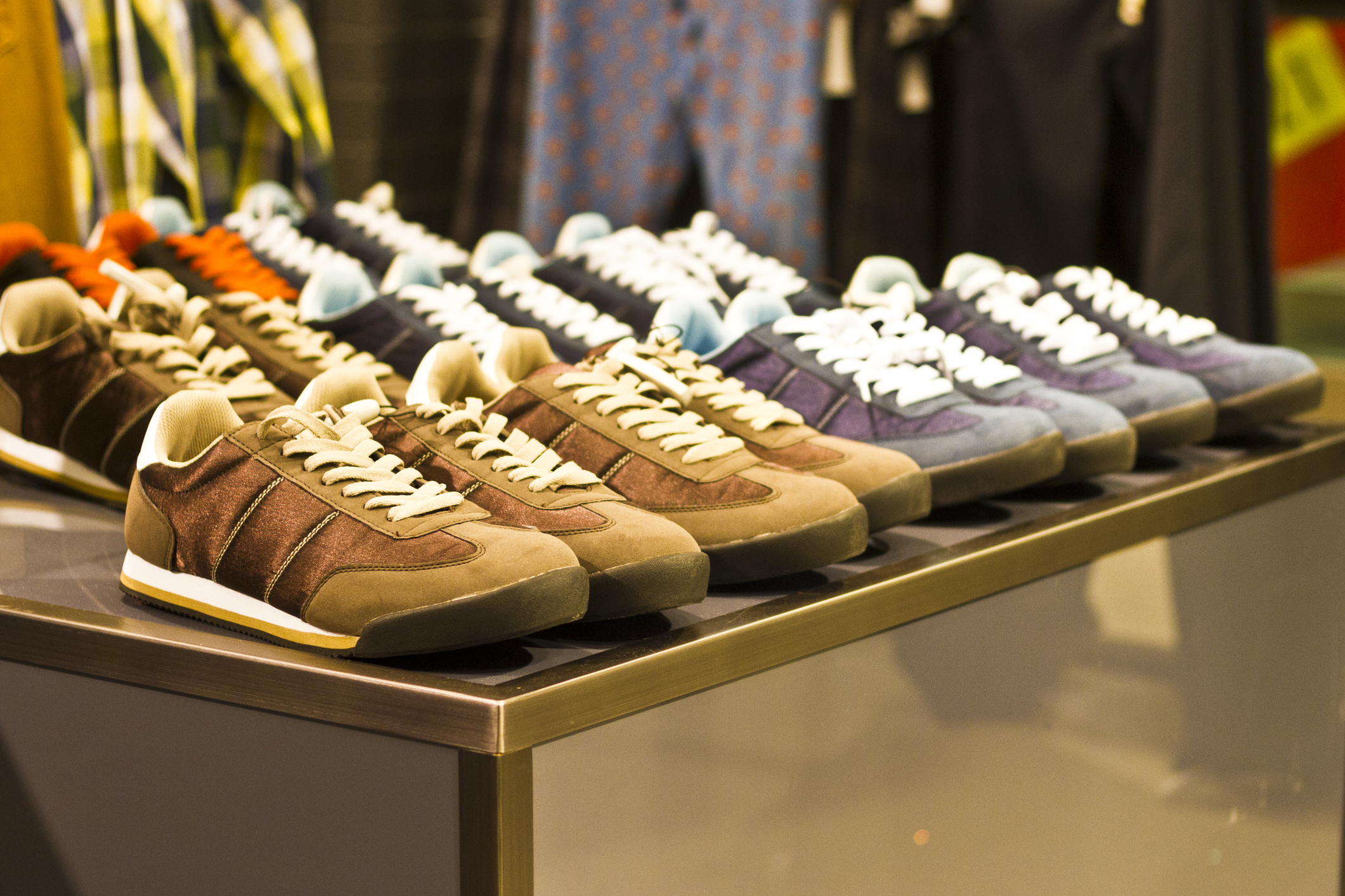 Shoes displayed for sale.