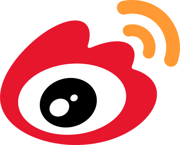 Weibo's logo in red, black, and orange.