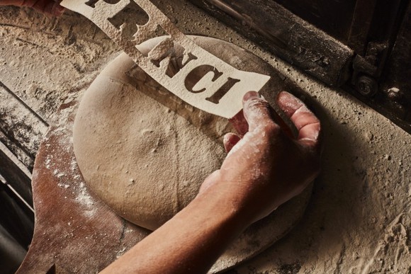 Bread loaf with a Princi stencil