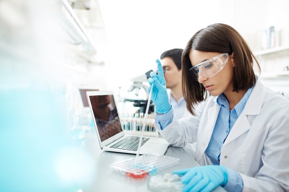 Scientists working in a lab