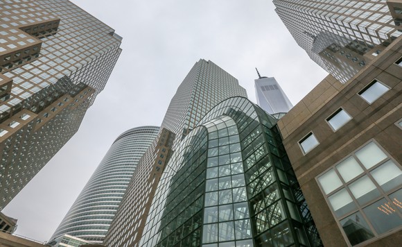 A group of office buildings in New York City.